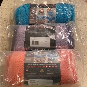 Red Heart Ombré yarn set of 3! Purple, blue, coral
